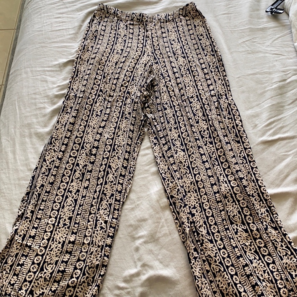 Black and cream palasso pants